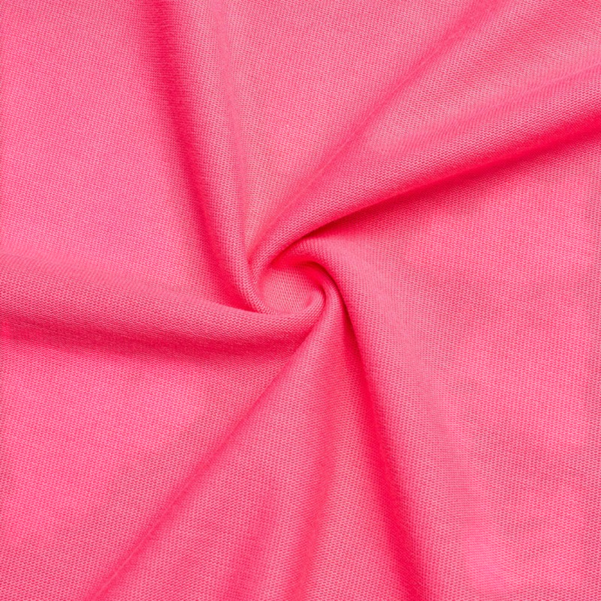 Close-up of bright pink cotton fabric from a FRG SS TEE showing the soft texture and weave of the material.