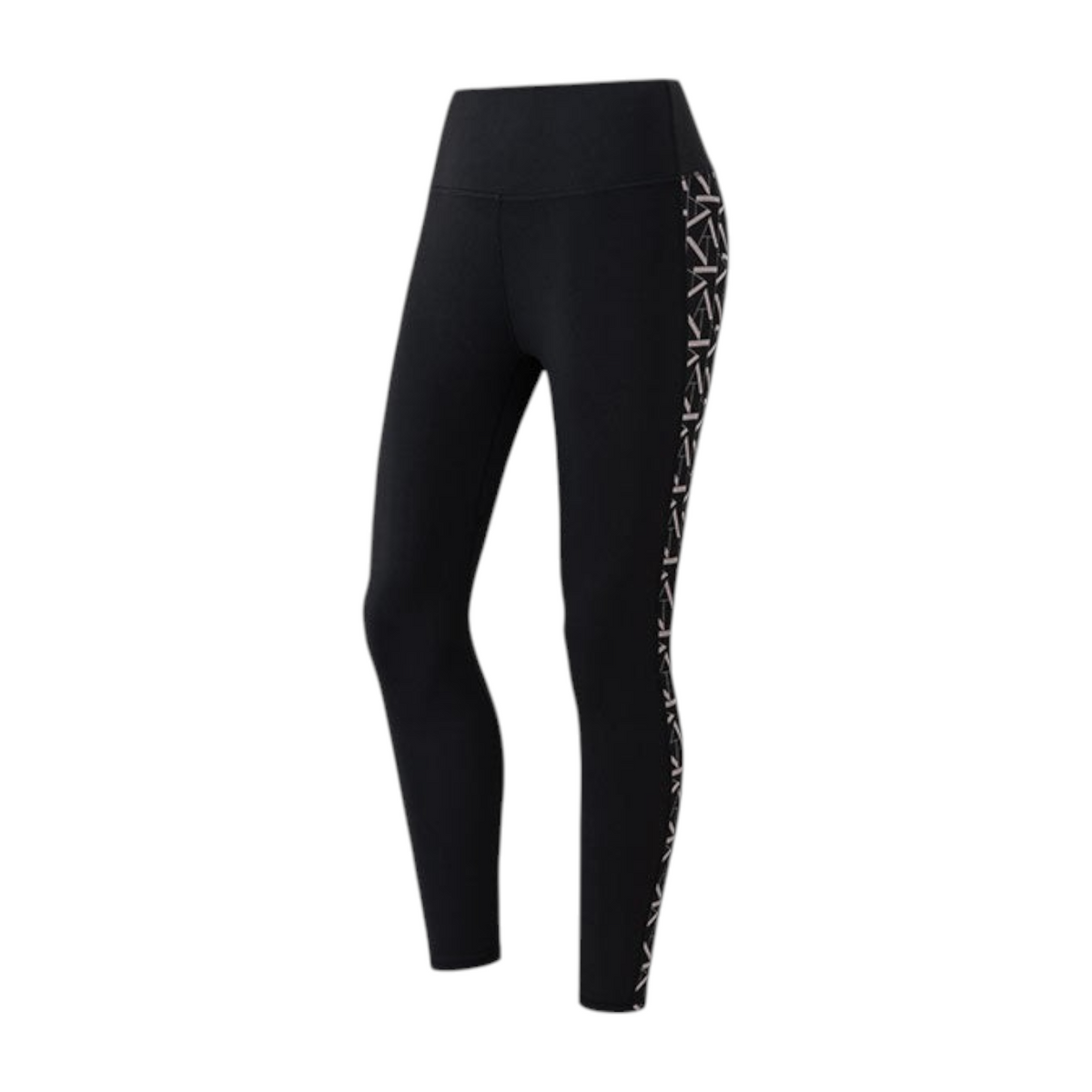 FRG ANTA black ankle-length cross training tights with patterned side panels for flexible gym workouts.