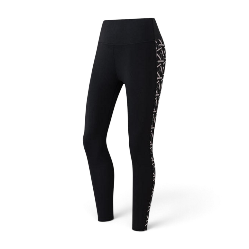 FRG ANTA black ankle-length cross training tights with patterned side panels for flexible gym workouts.