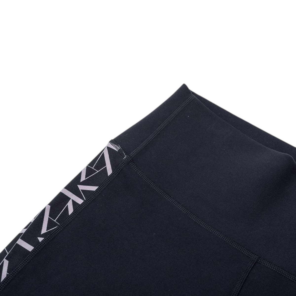 FRG ANTA black cross training ankle pants featuring a geometric patterned side panel and durable stretch fabric.
