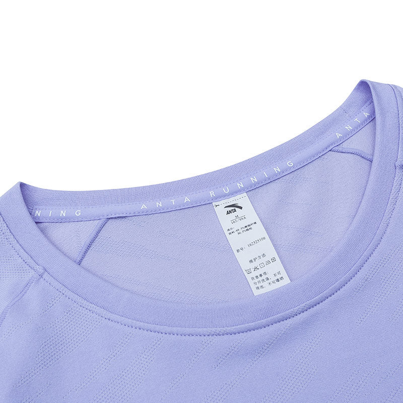 ANTA A-Seamless A-Chill Touch Running Short Sleeve T-Shirt Heather Purple