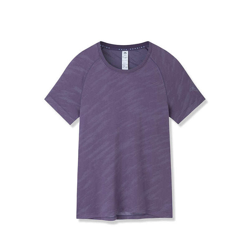 ANTA A-Seamless A-Chill Touch Running Short Sleeve T-Shirt Heather Purple