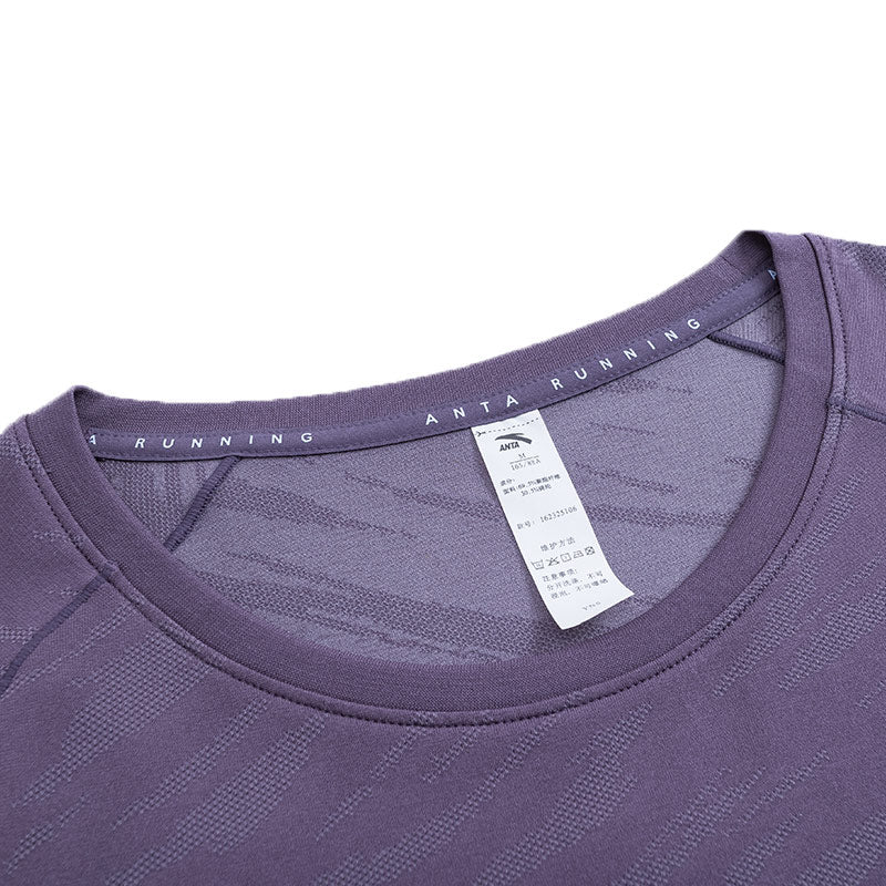 ANTA A-Seamless A-Chill Touch Running Short Sleeve T-Shirt Heather Purple