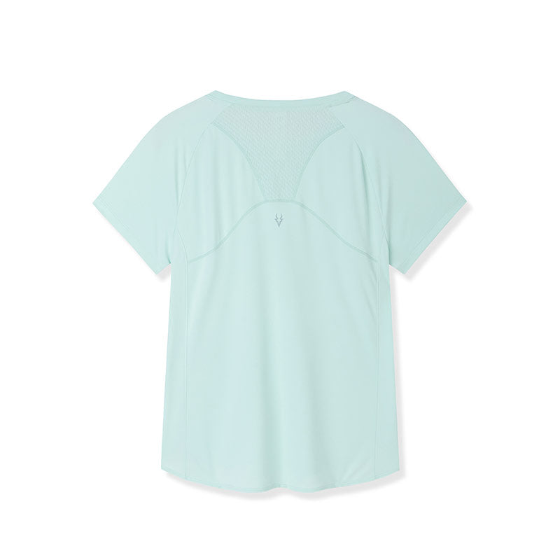 ANTA Sweat Resistant UV Protection Running Short Sleeve T-Shirt L.Green