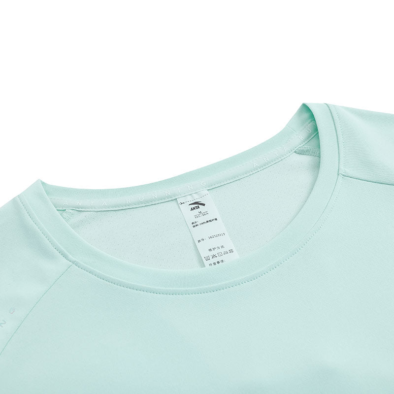 ANTA Sweat Resistant UV Protection Running Short Sleeve T-Shirt L.Green