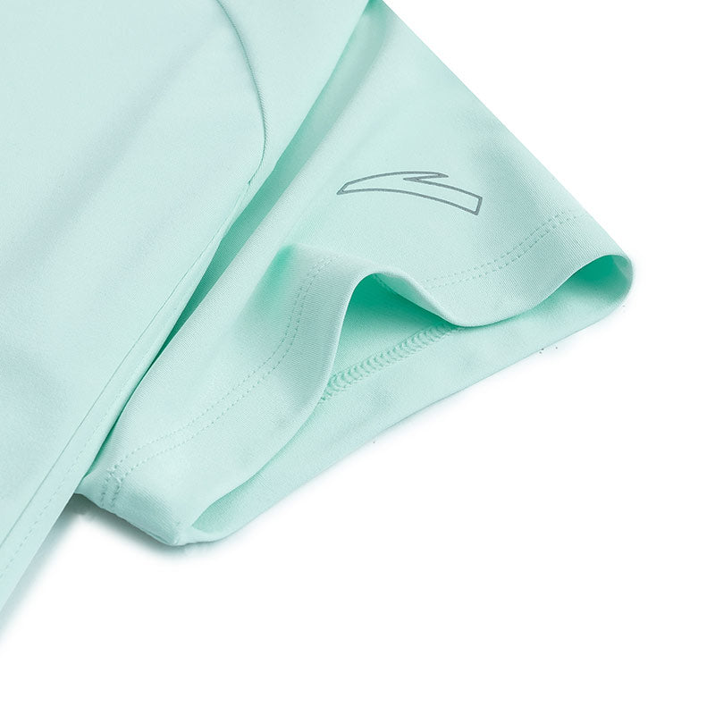 ANTA Sweat Resistant UV Protection Running Short Sleeve T-Shirt L.Green