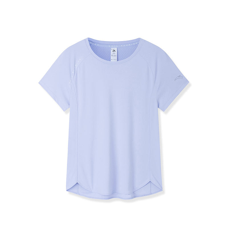 ANTA Sweat Resistant UV Protection Running Short Sleeve T-Shirt Purple