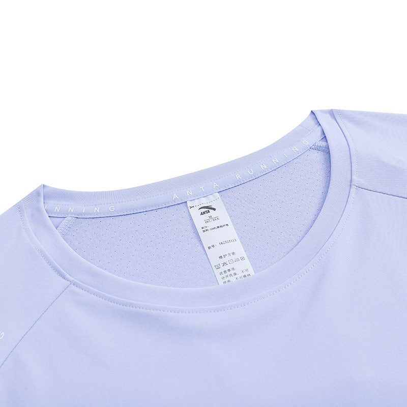 ANTA Sweat Resistant UV Protection Running Short Sleeve T-Shirt Purple