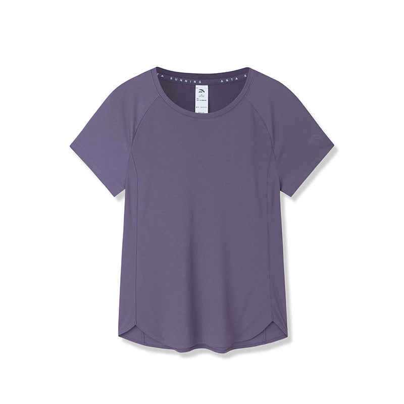 ANTA Sweat Resistant UV Protection Running Short Sleeve T-Shirt Purple