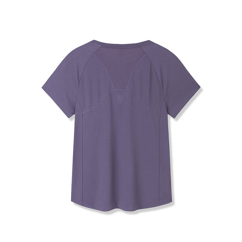 ANTA Sweat Resistant UV Protection Running Short Sleeve T-Shirt Purple