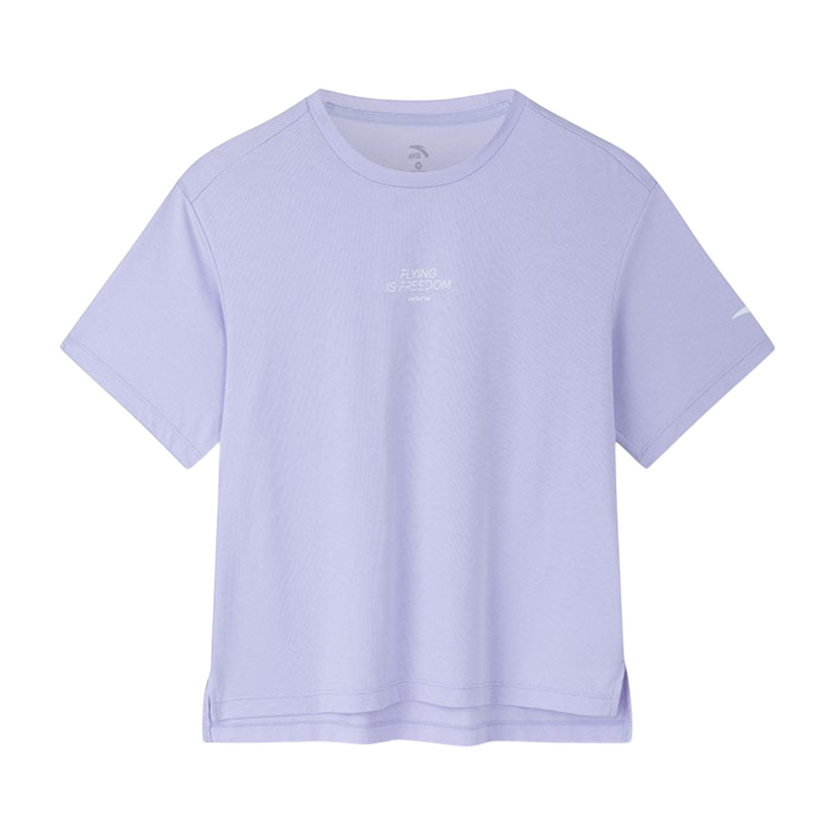 FRG ANTA A-Antiseptic EcoCozy purple short sleeve t-shirt with crew neck and small chest graphic