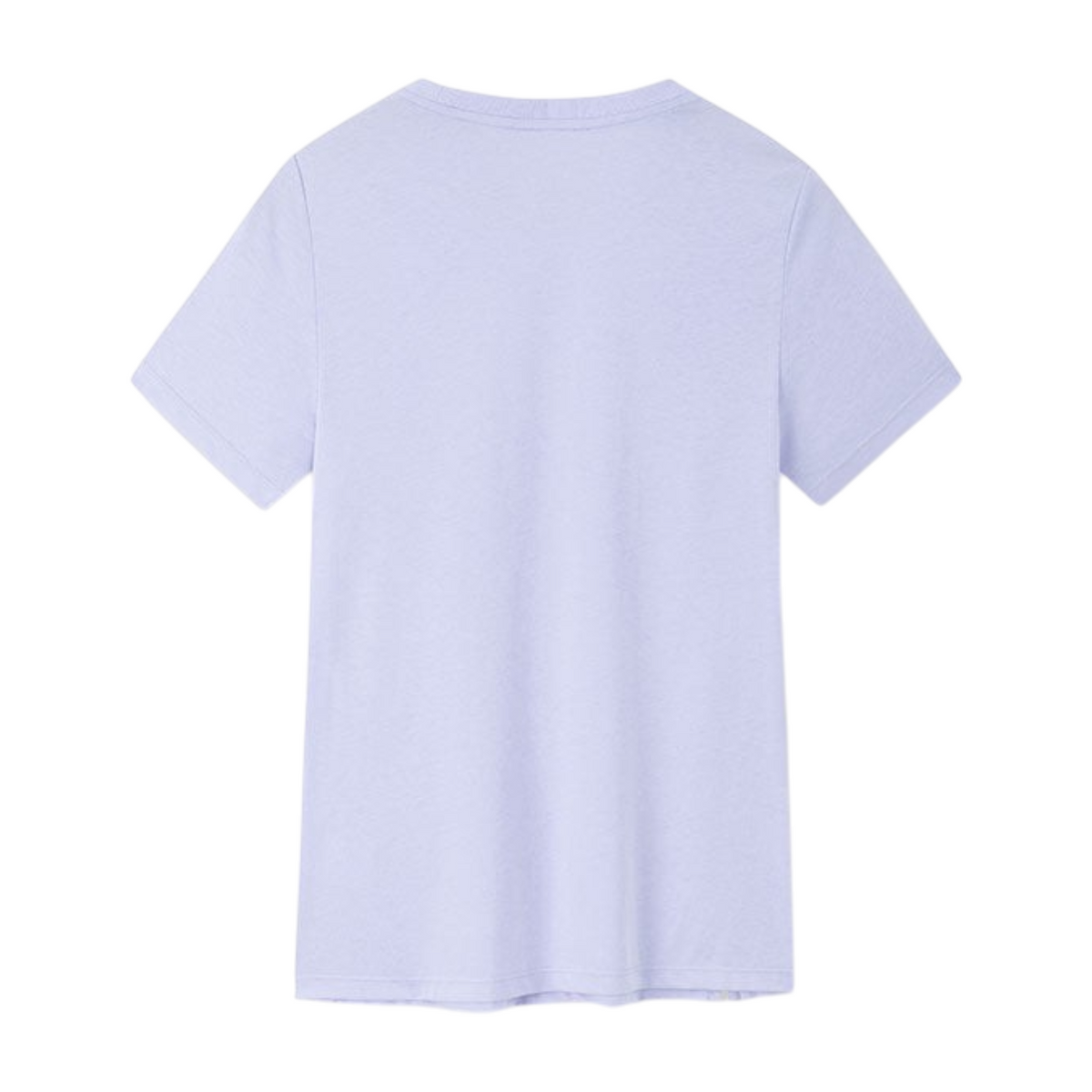 FRG ANTA purple short sleeve cross training t-shirt for women in a lightweight cotton-polyester blend, back view.
