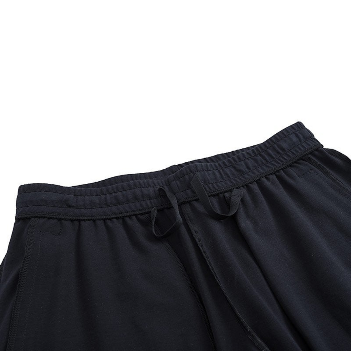 FRG ANTA A-Chill Touch black knit ankle pants featuring an elasticated drawstring waistband for a comfortable fit.