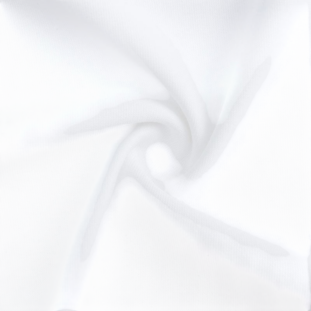 FRG white SS TEE fabric texture with a soft swirl detail showing the material quality