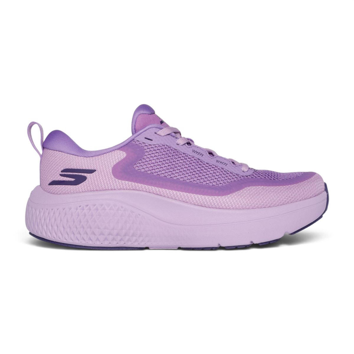 FRG GO RUN SUPERSONIC MAX running shoe in light purple with a breathable mesh upper and thick cushioned midsole