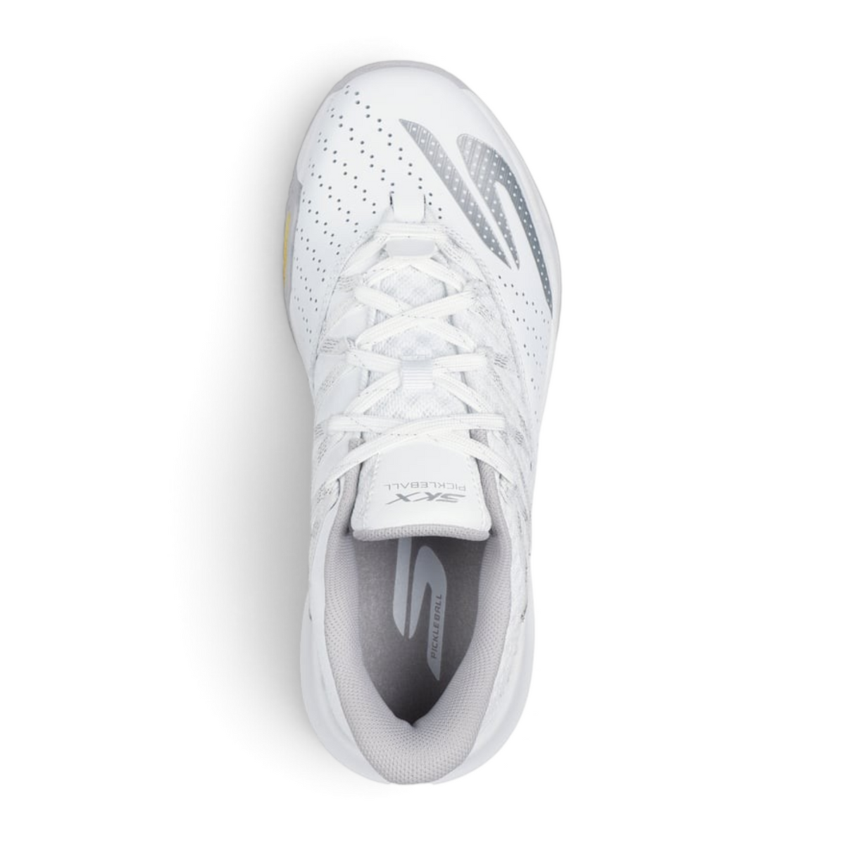 FRG SKECHERS VIPER COURT RALLY white pickleball shoes with perforated upper and high-traction sole for court stability