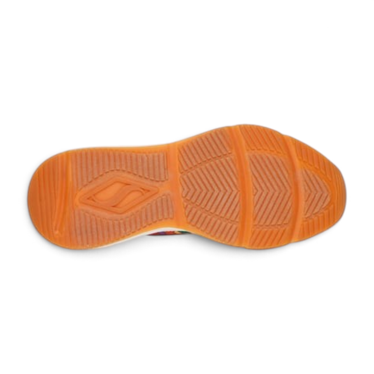 FRG TRES-AIR UNO sneaker featuring a vibrant orange rubber outsole with a textured grip pattern