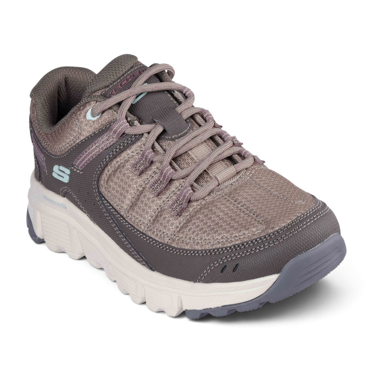 FRG SUMMITS AT women's brown and grey athletic sneaker with mesh upper, lace-up closure, and cushioned sole