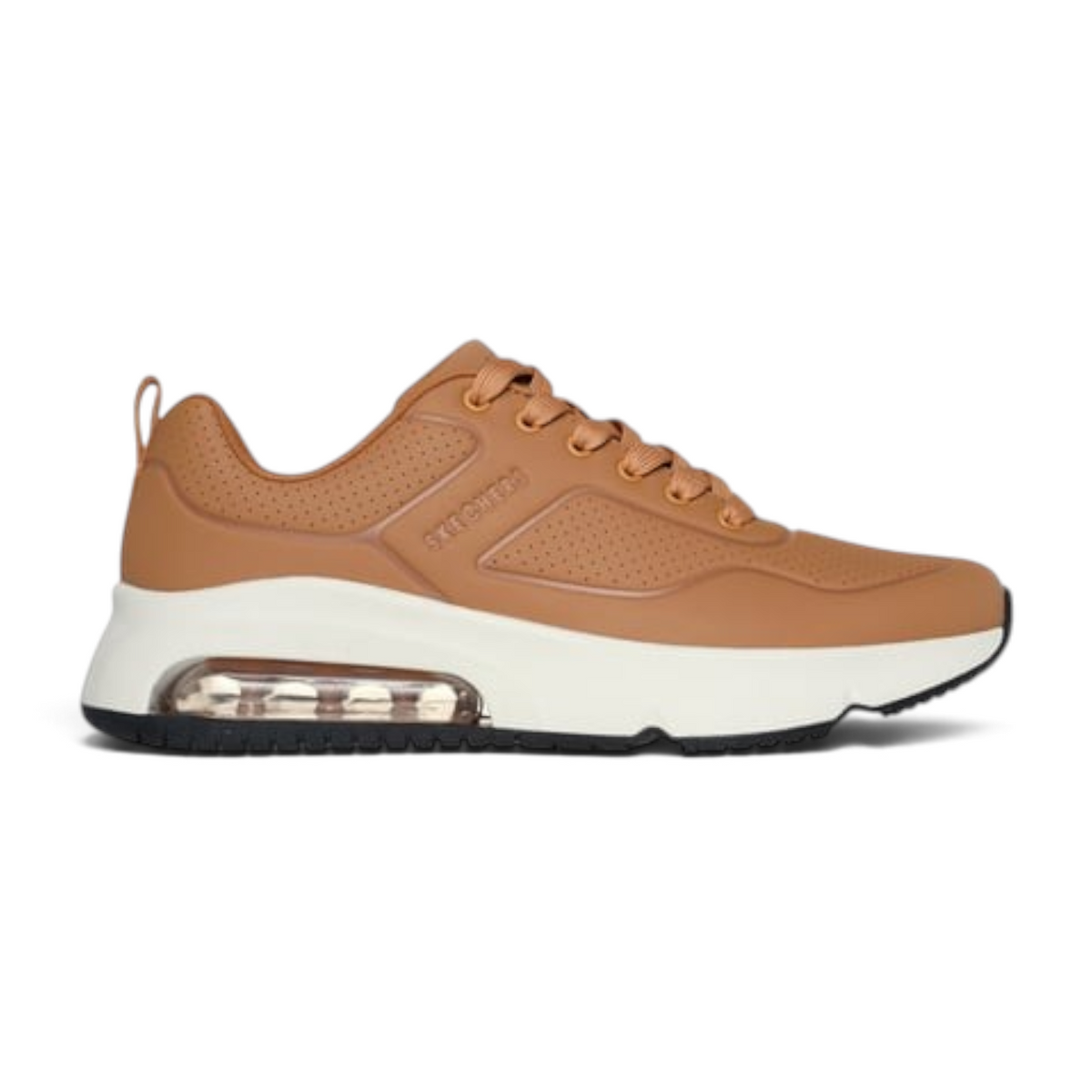 FRG UNO EVOLVE INFINITE AIR tan sneaker with perforated synthetic upper and visible air-cushioned white midsole