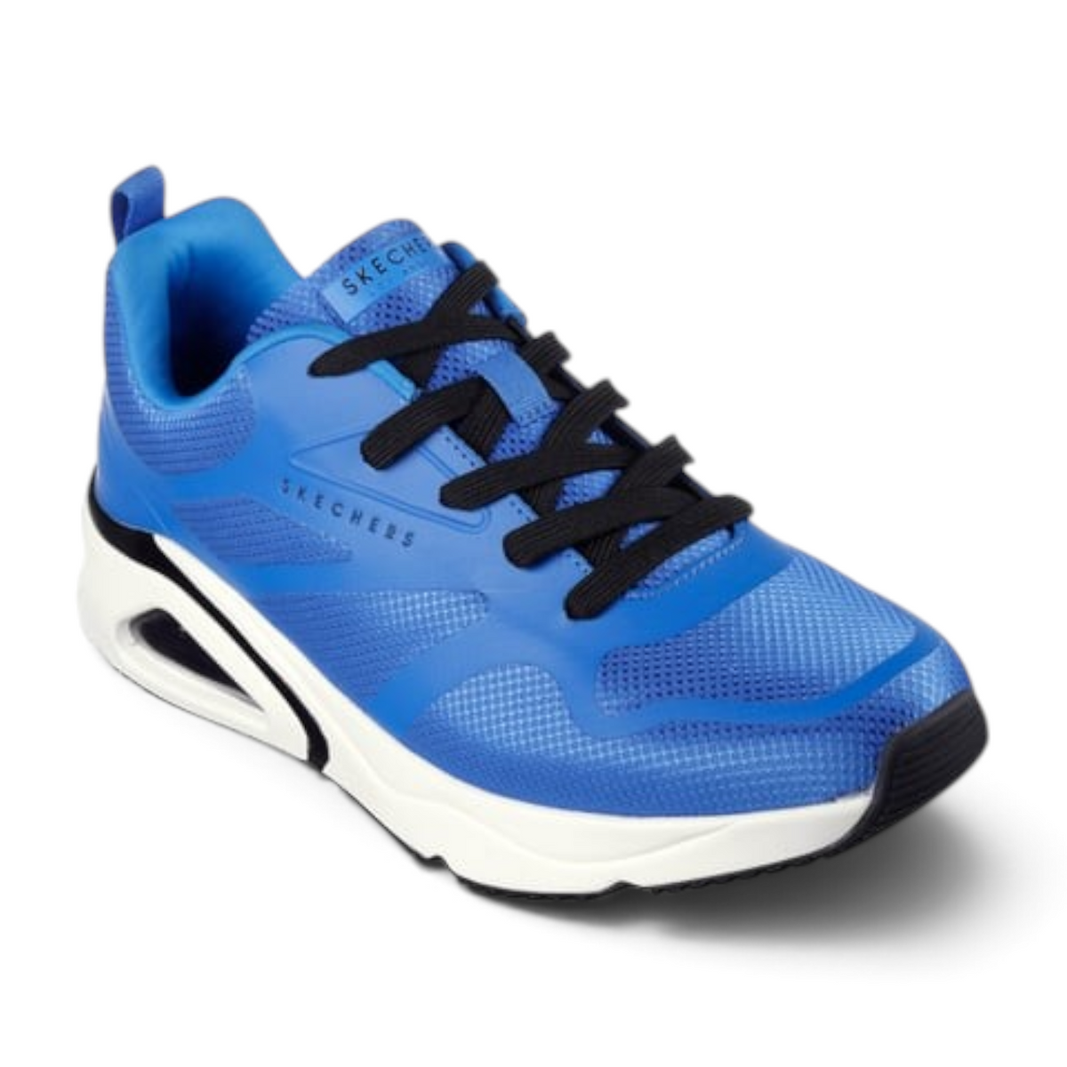 FRG Skechers Tres-Air Uno blue mesh sneakers with black laces and visible air-cushioned midsole for comfort