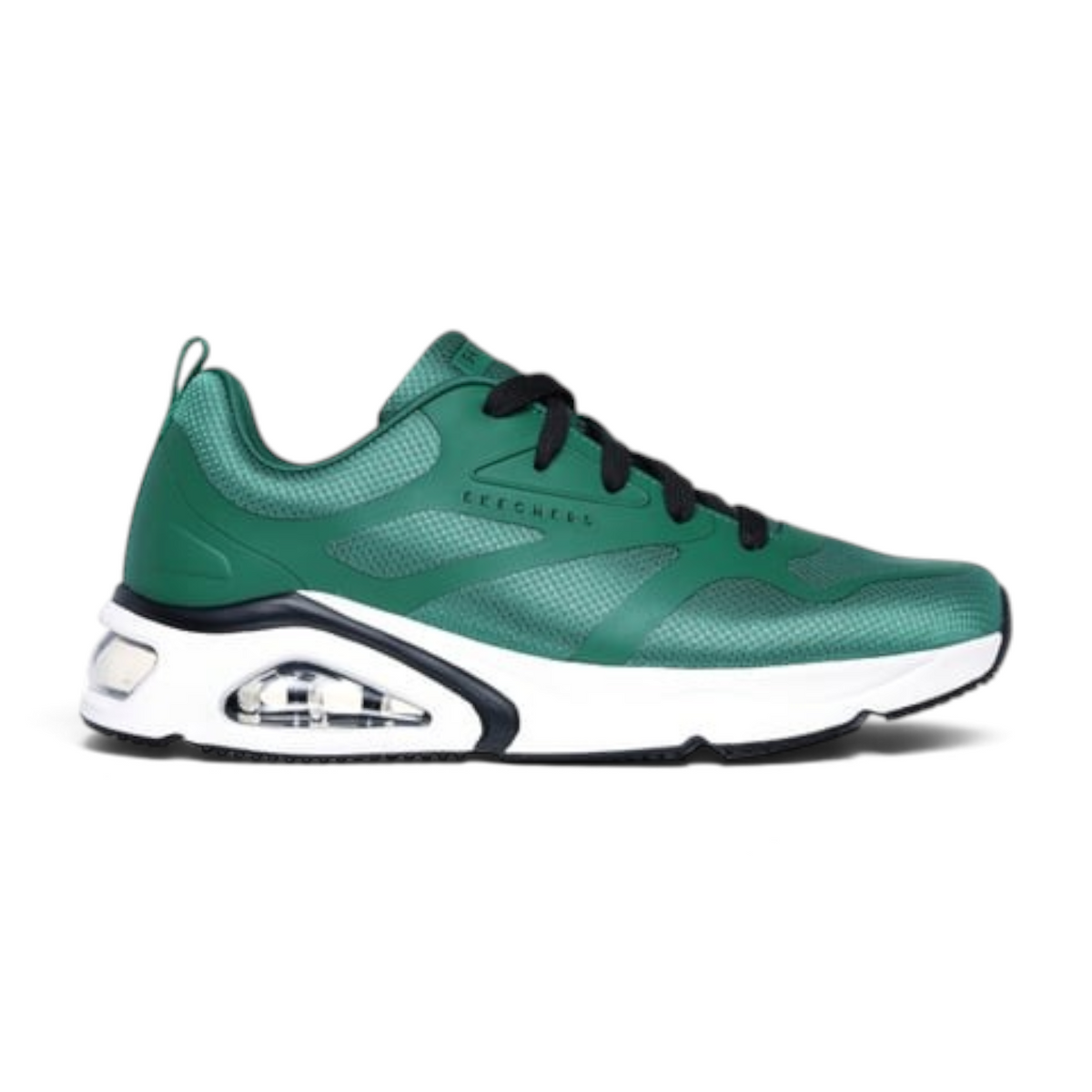 FRG Skechers TRES-AIR UNO green mesh sneakers with visible Skech-Air airbag midsole and memory foam insole