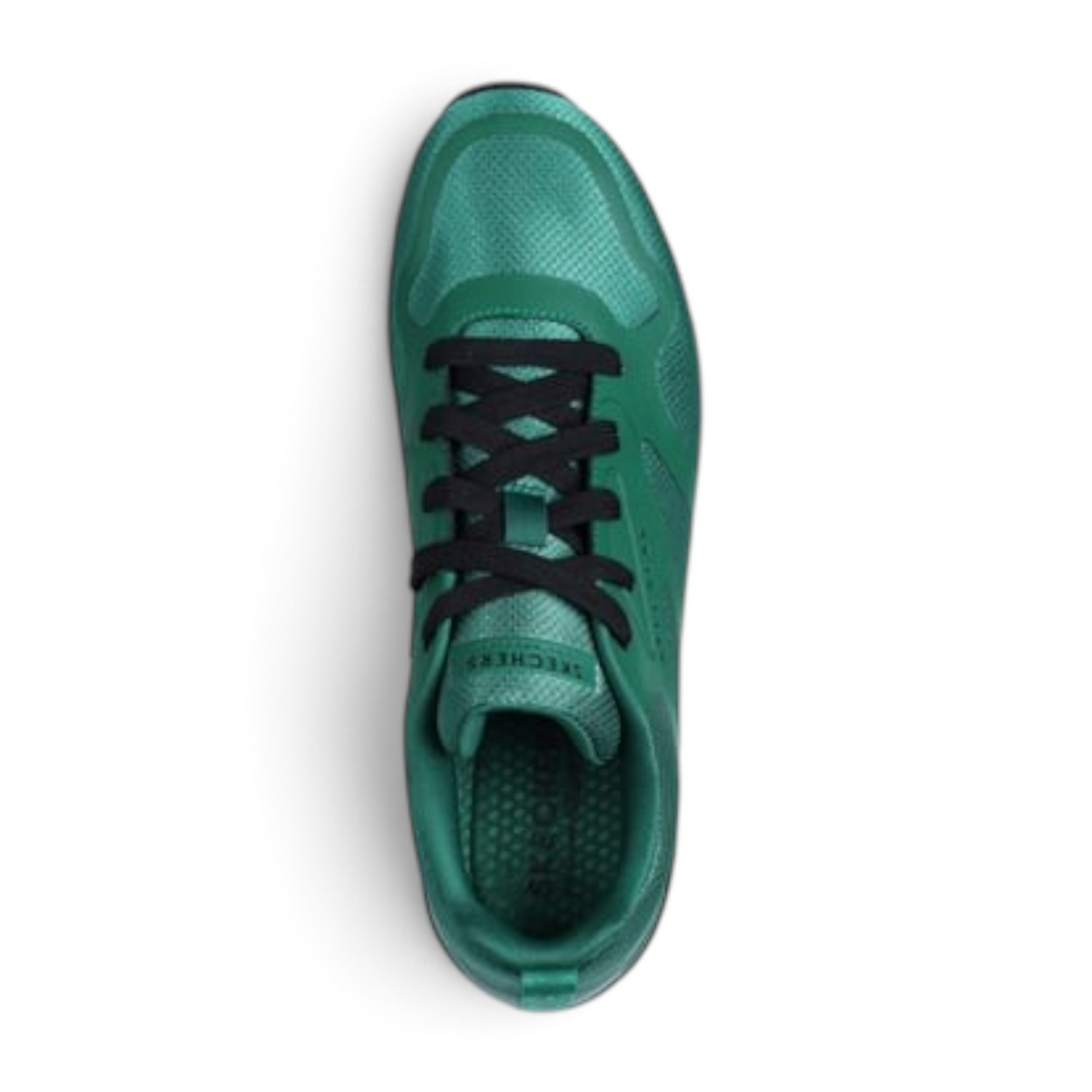 FRG Skechers Tres-Air Uno green mesh running shoe with black laces and visible air-cushioned midsole