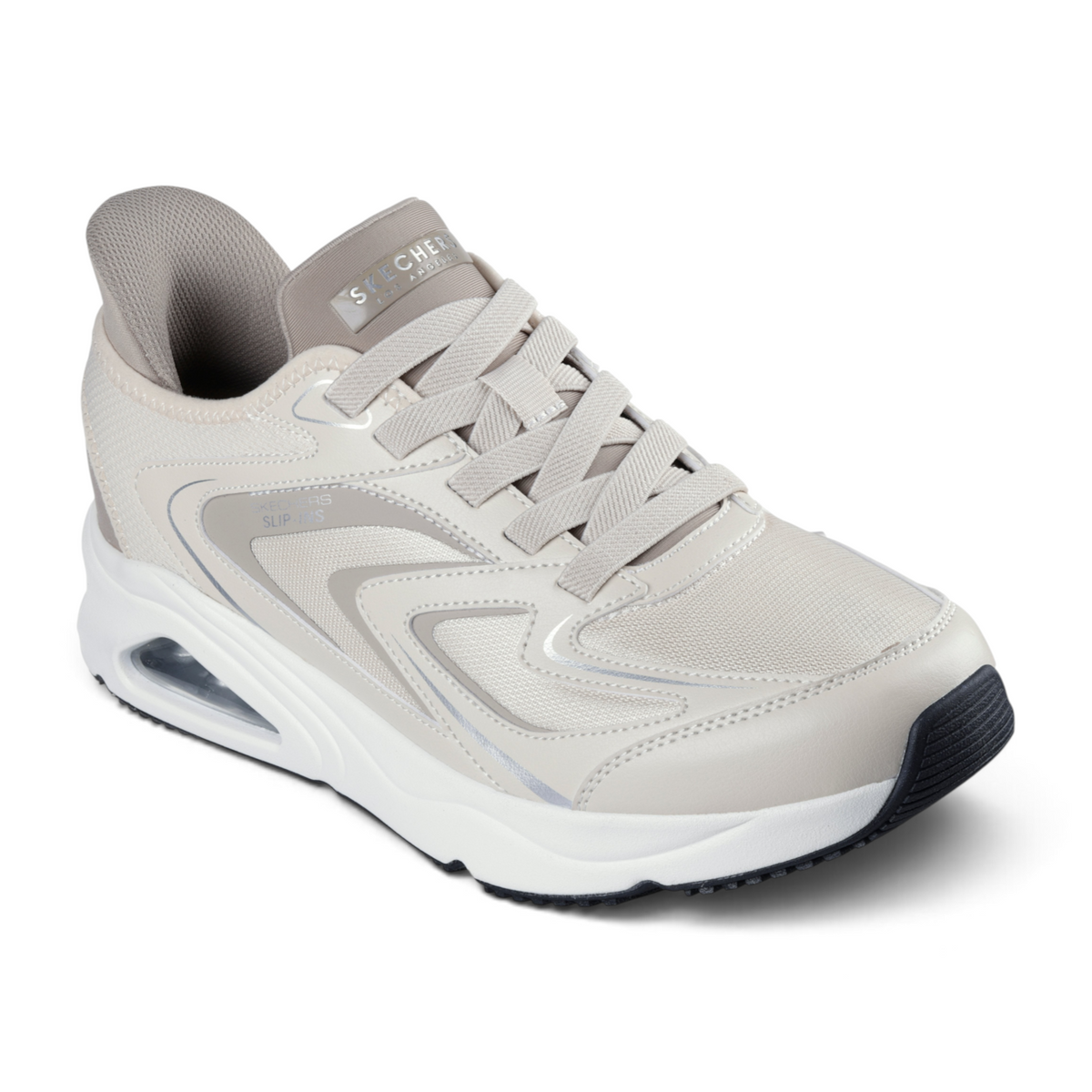 FRG SKECHERS Street Tres-Air Uno Vision-Airy slip-in sneakers in beige with a cushioned sole and mesh detailing.