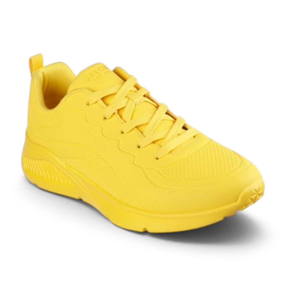 FRG UNO LITE yellow deboss durabuck lace-up fashion sneaker with a lightweight athletic sole
