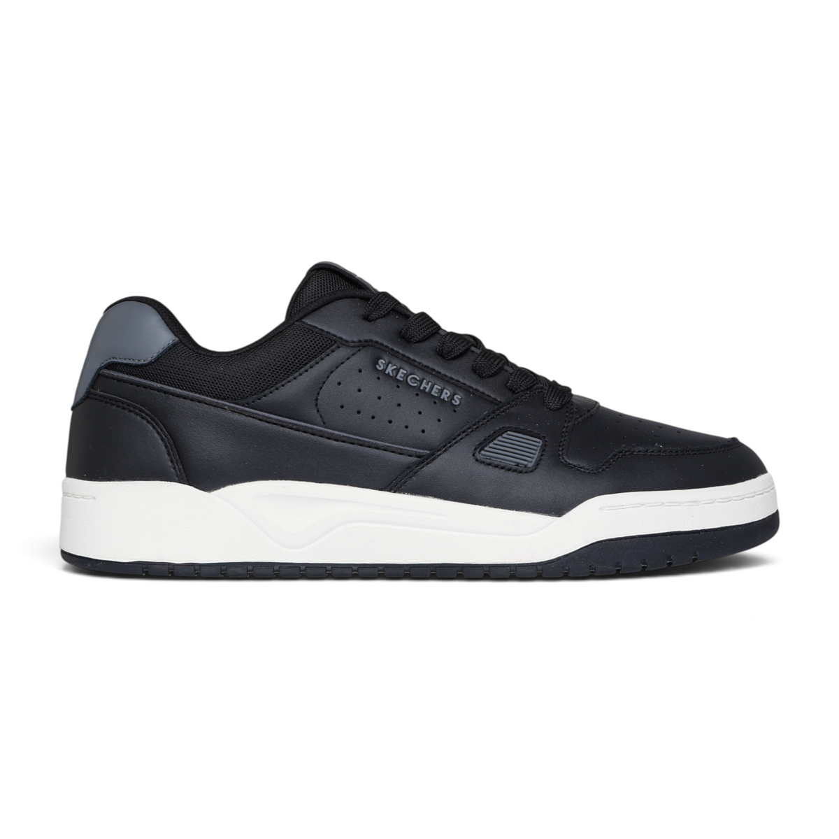 FRG Skechers x Harry Kane Koopa court sneaker in black leather with white midsole and padded canvas collar