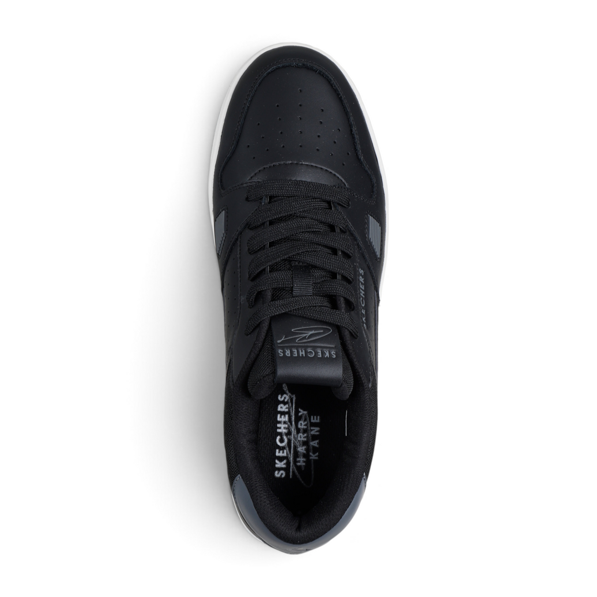 FRG Skechers Harry Kane Koopa court sneaker in black leather with lace-up closure and cushioned insole