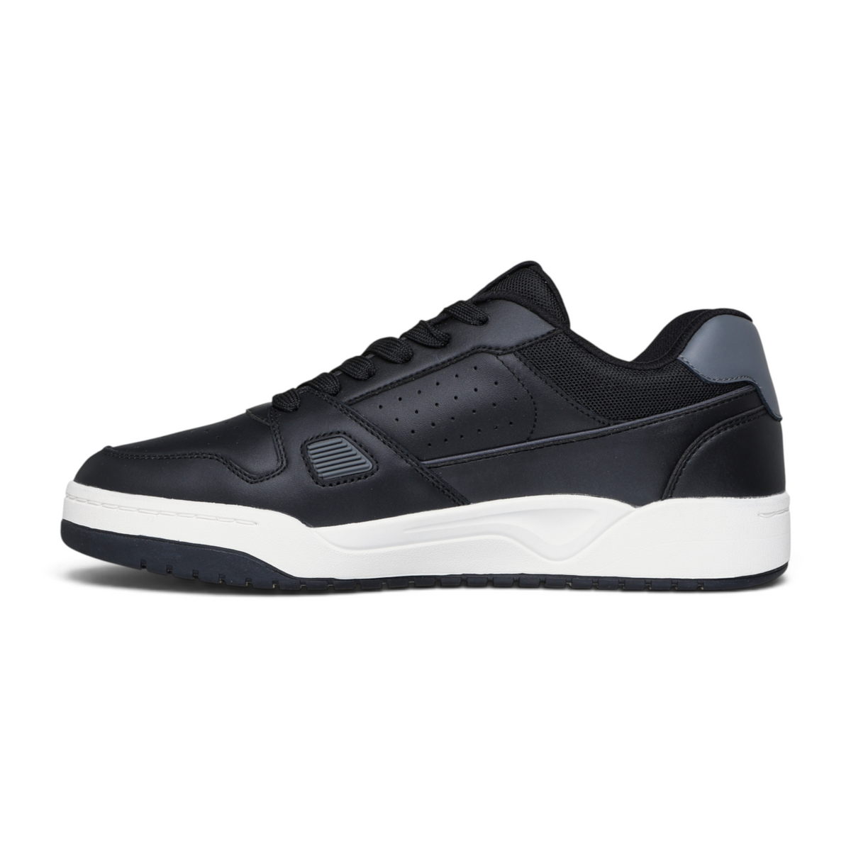 FRG Skechers x Harry Kane Koopa court sneakers in black leather with white midsole and padded canvas collar