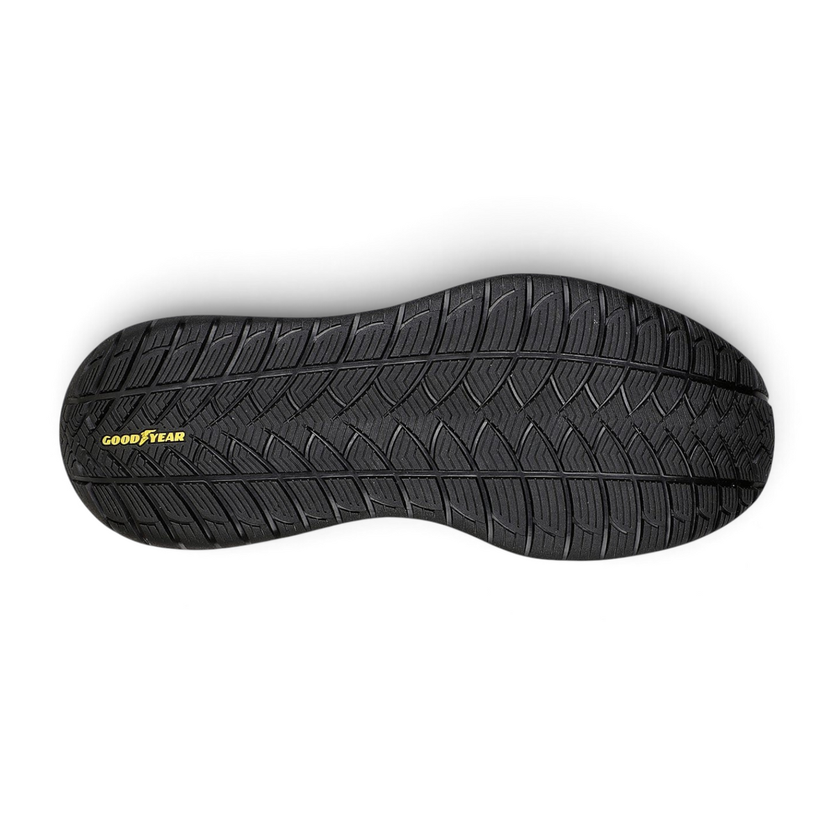 FRG Arch Fit Multi Sport shoe black rubber outsole with Goodyear performance tread pattern