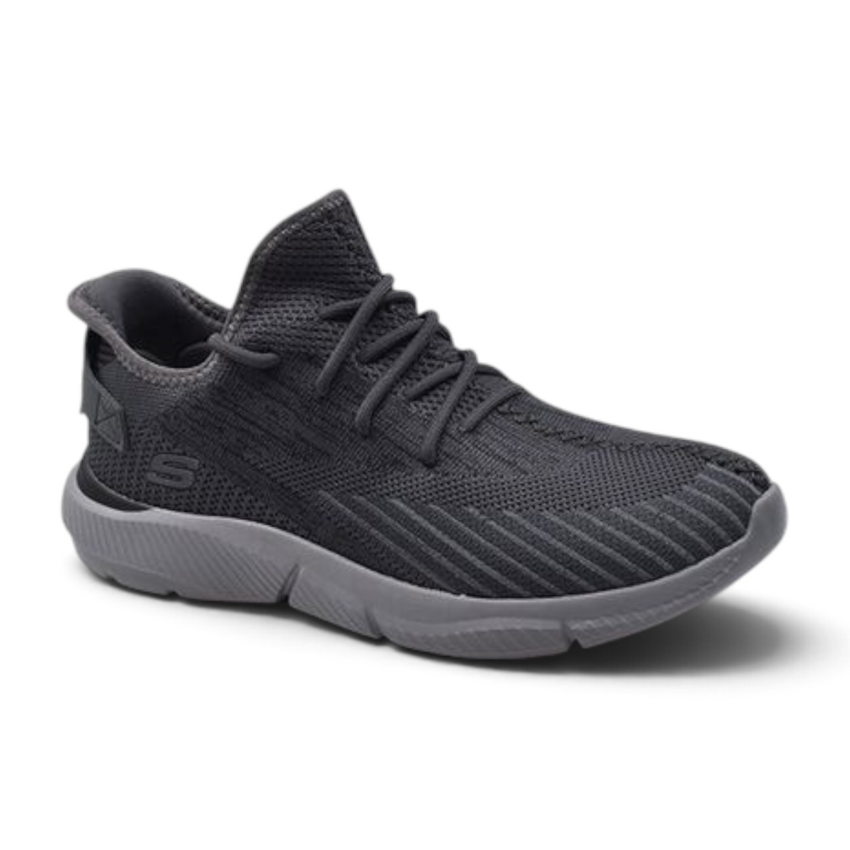 FRG Skechers Ingram charcoal mid-top sneaker with breathable mesh upper and cushioned memory foam insole