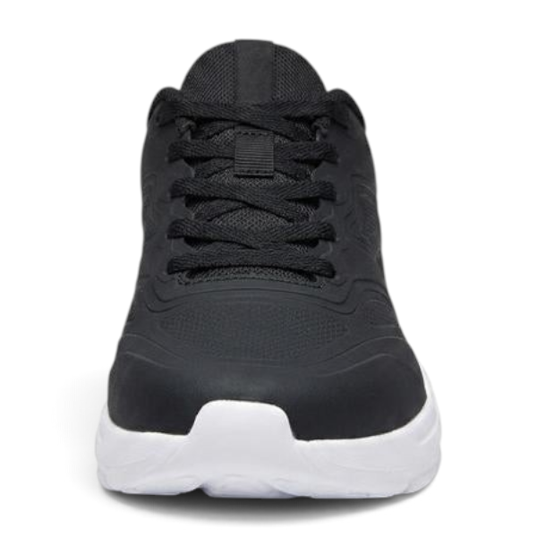 FRG ANTA black cross training shoe with textured upper and sculpted white sole, front view