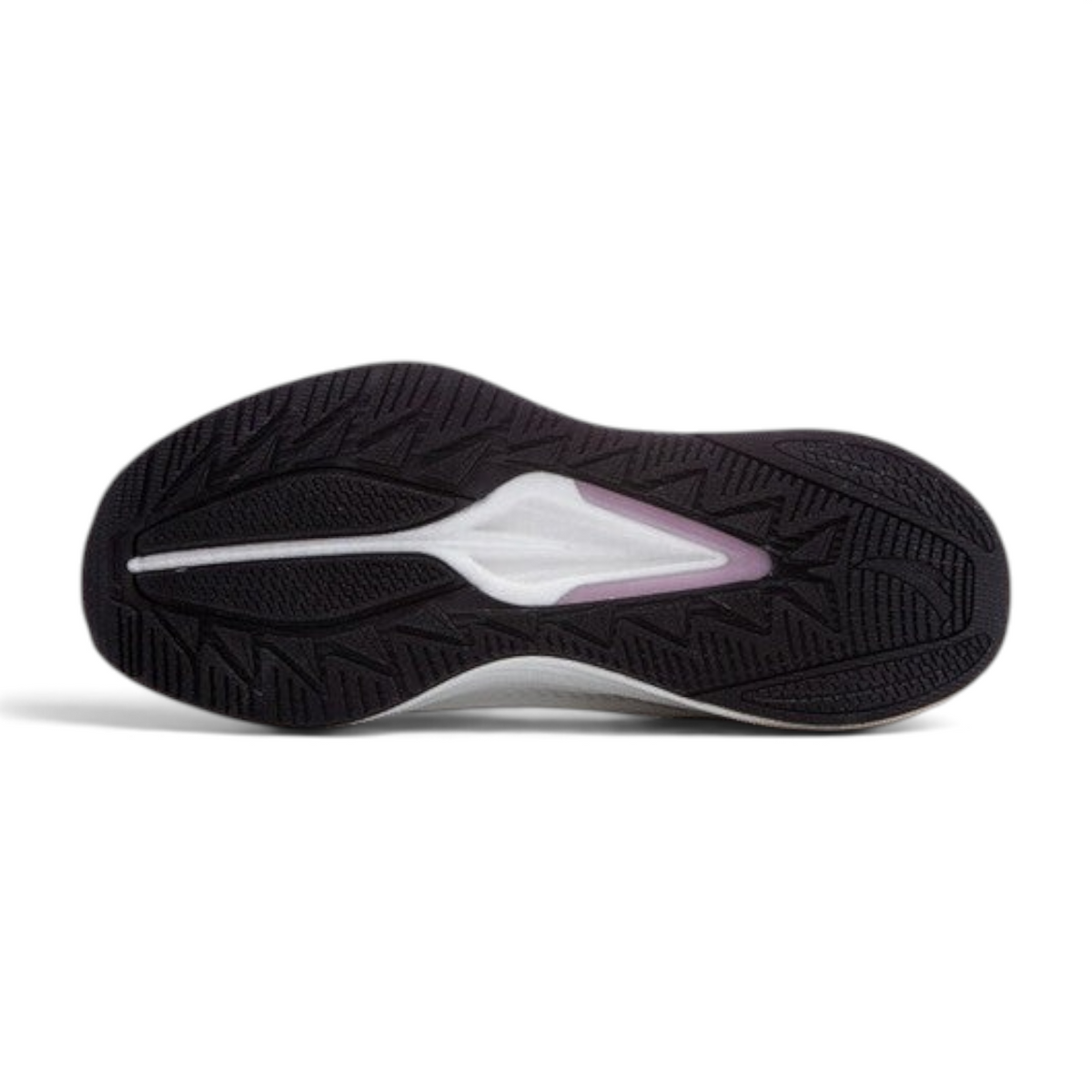 FRG ANTA Rocket 6 running shoe outsole in black and white with a durable rubber tread pattern for road traction