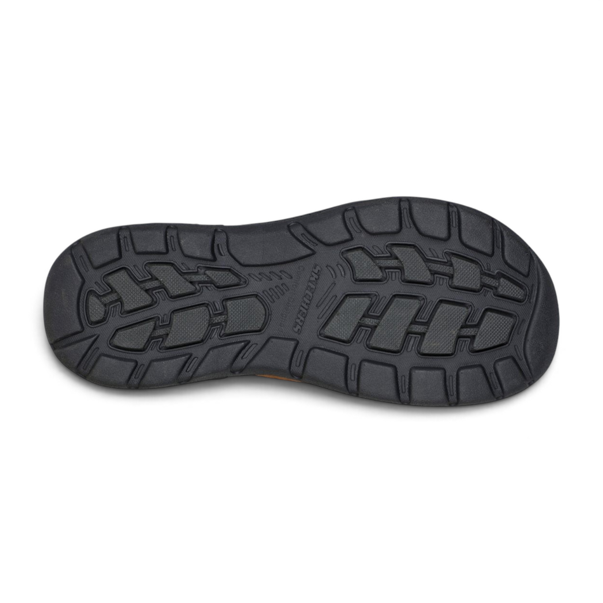 FRG Skechers Arch Fit Motley SD Malico sandal showing the black rubber traction outsole with tread pattern
