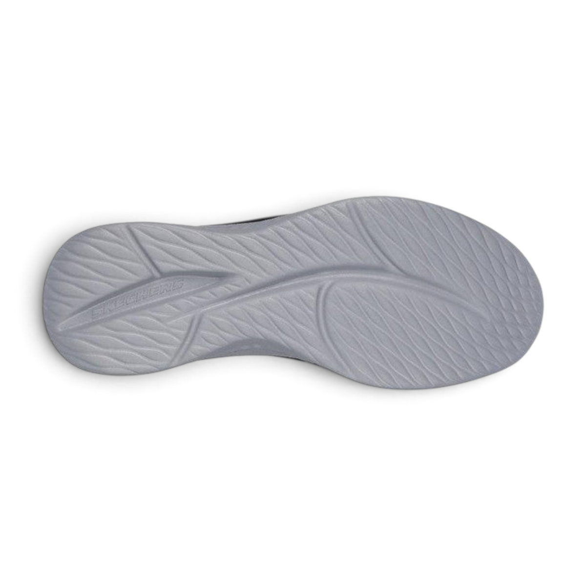 FRG Skechers Slade Breyer black sneaker showing the grey textured outsole with arch support design