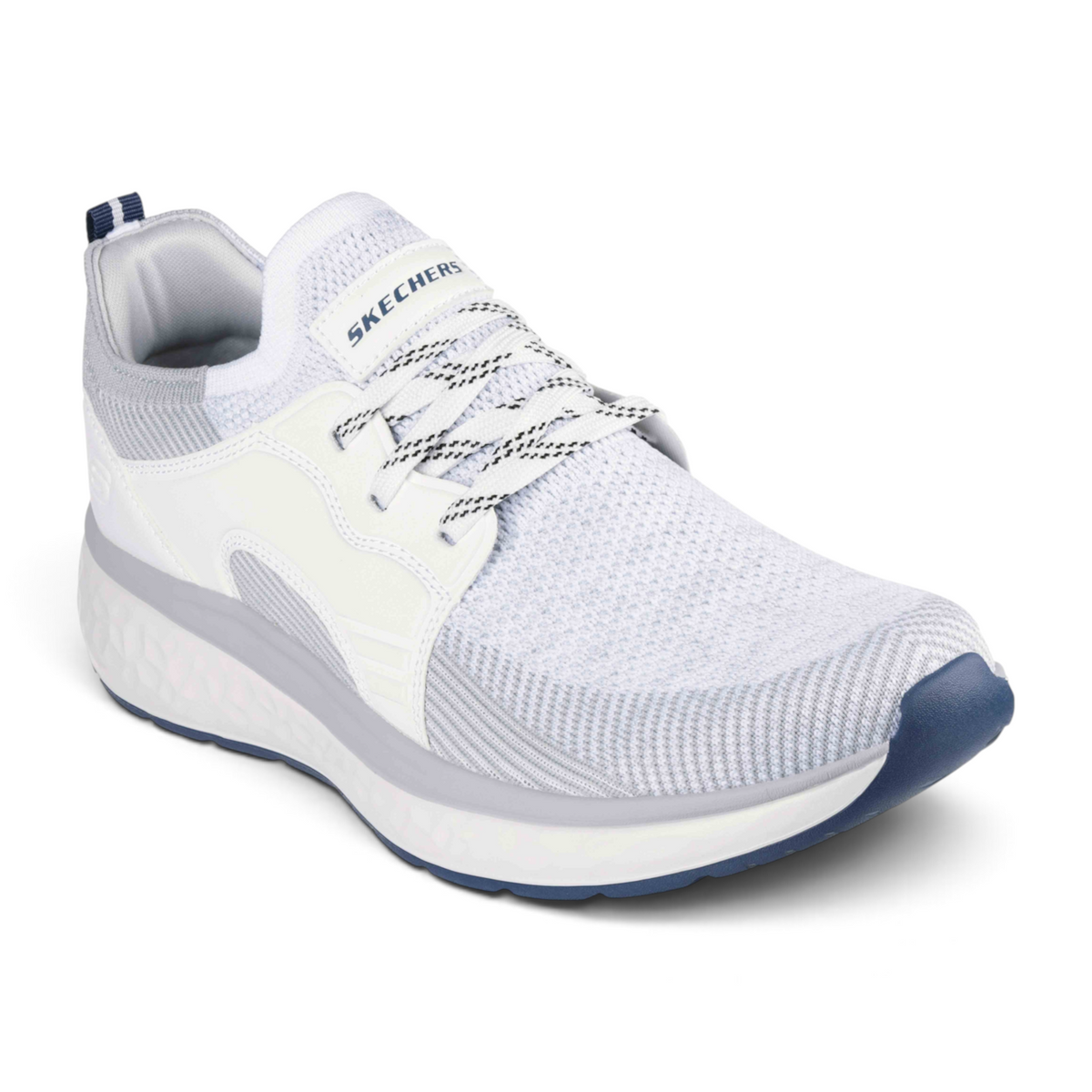 FRG LANCER DALTON Skechers white athletic sneaker with breathable mesh upper and cushioned grey midsole