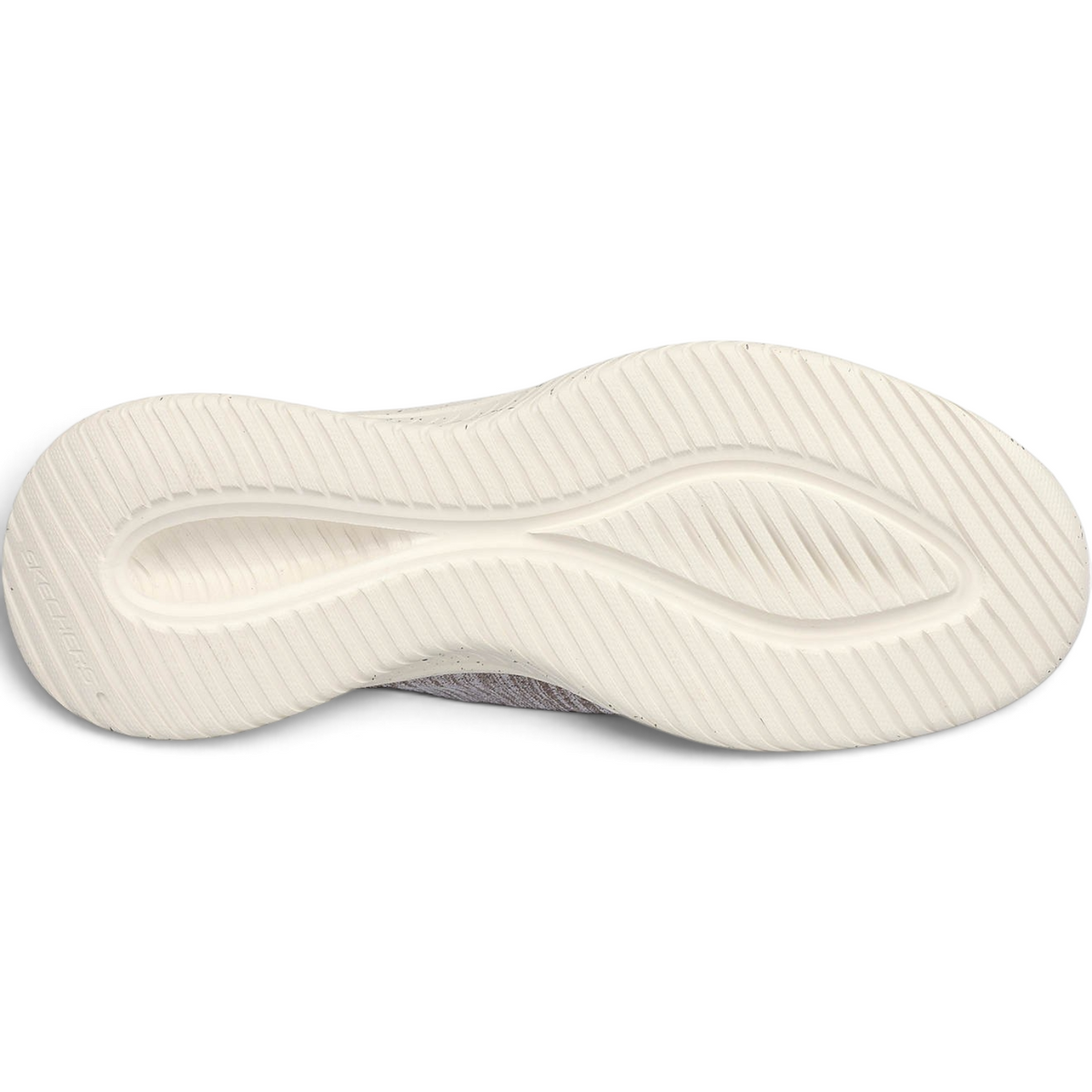 FRG Skechers Slip-ins Ultra Flex 3.0 sneaker showing the textured white flexible traction outsole from below