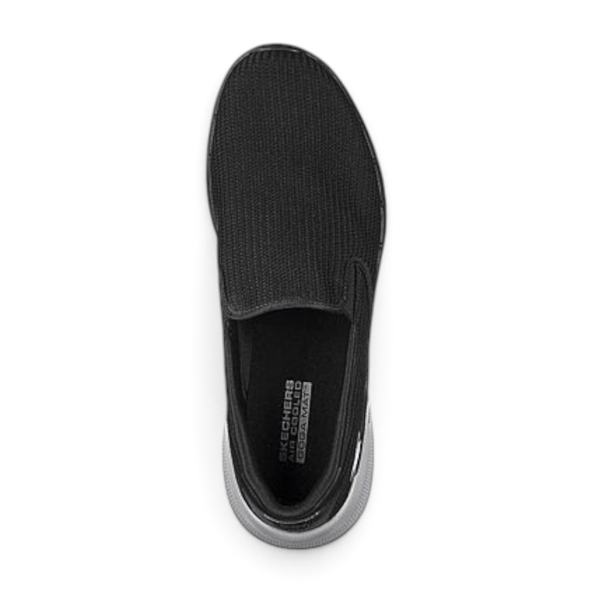 FRG GO WALK 6 - ANAGLYPH black slip-on walking shoe with breathable mesh upper and cushioned insole, top view