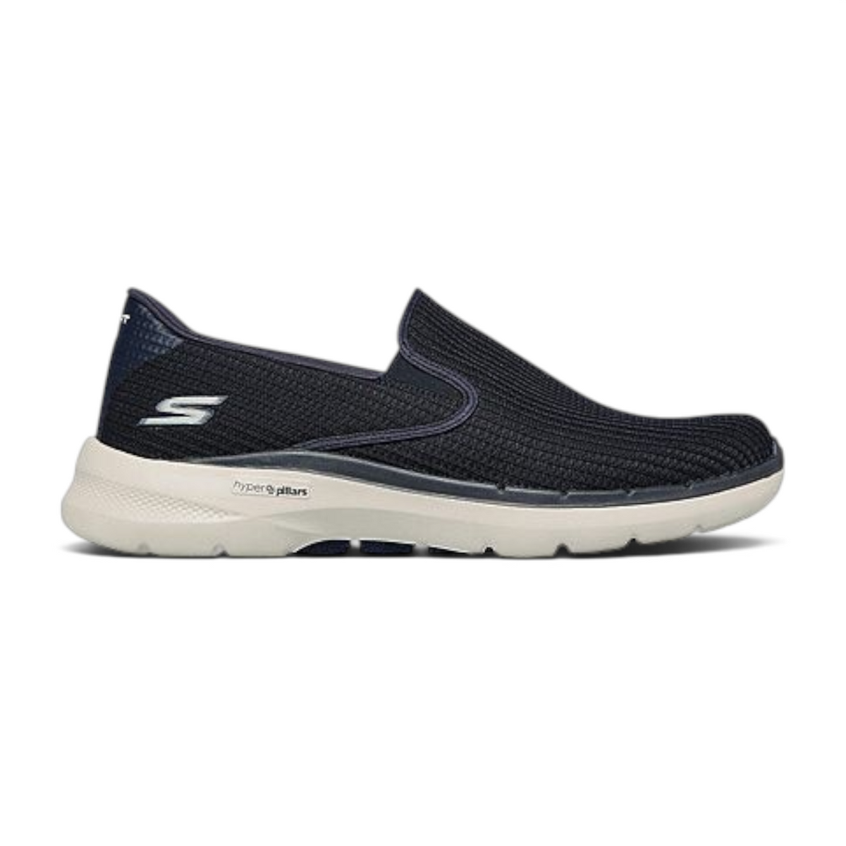 FRG GO WALK 6 ANAGLYPH navy blue slip-on walking shoe with a white Hyper Pillars cushioned sole