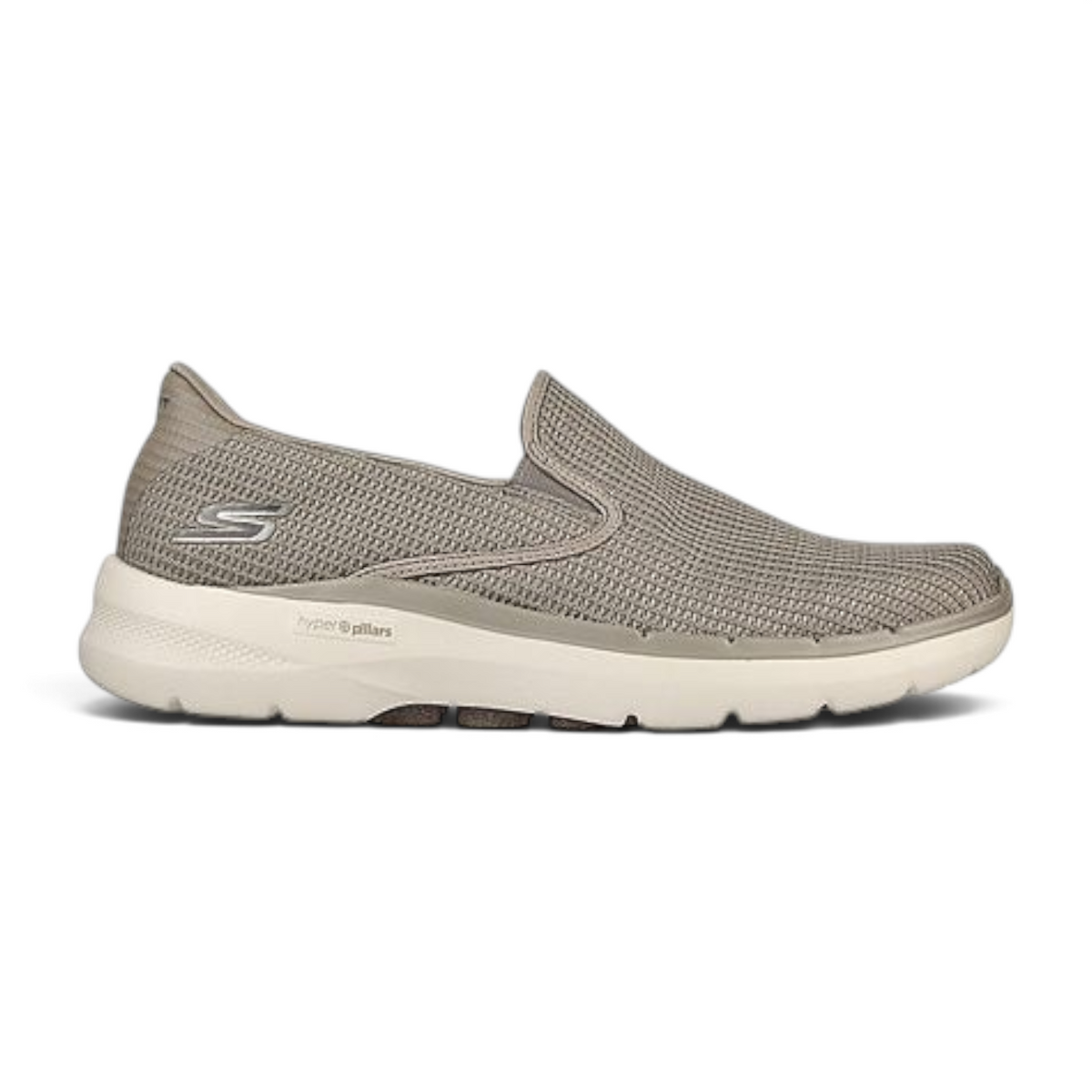 FRG GO WALK 6 - ANAGLYPH slip-on walking shoe in taupe mesh with a cushioned white Hyper Pillars sole