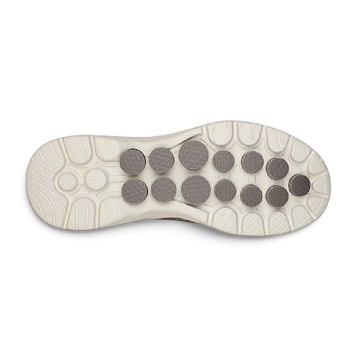 FRG GO WALK 6 - ANAGLYPH walking shoe outsole featuring a beige base with grey circular traction pillars