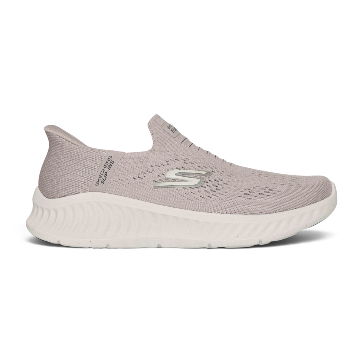 FRG Skechers GO WALK NOW SAUNTERED slip-on sneaker in light beige with a breathable mesh upper and cushioned sole.
