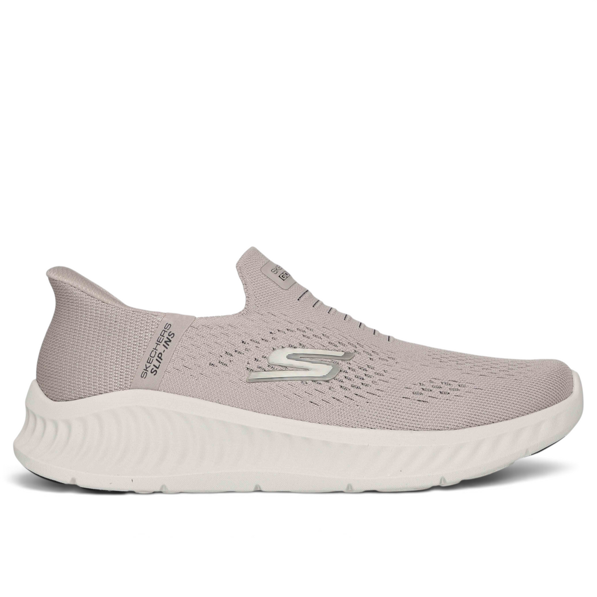FRG Skechers GO WALK NOW SAUNTERED slip-on sneaker in light beige with a breathable mesh upper and cushioned sole.