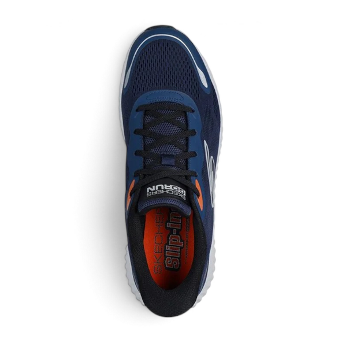 FRG Skechers GO RUN NOW navy lightweight running shoes with breathable mesh upper and cushioned interior