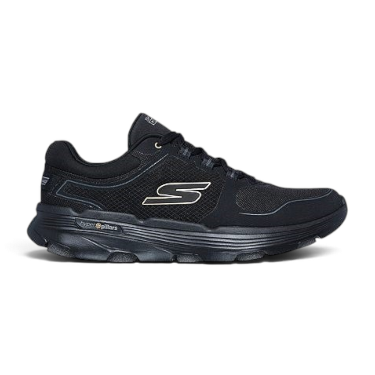 FRG GO RUN 7.0 FULL RANGE black athletic running shoe with mesh upper and cushioned Hyper Pillars sole