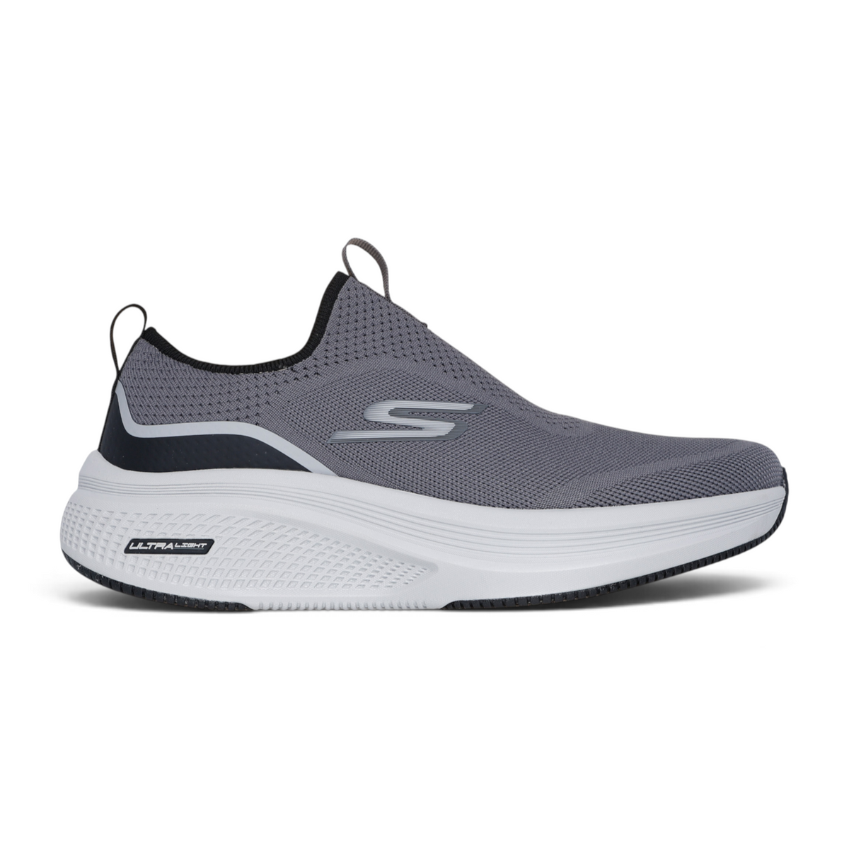 FRG GO RUN ELEVATE 2.0 grey slip-on running shoe with white Ultra Light cushioned sole and breathable mesh upper