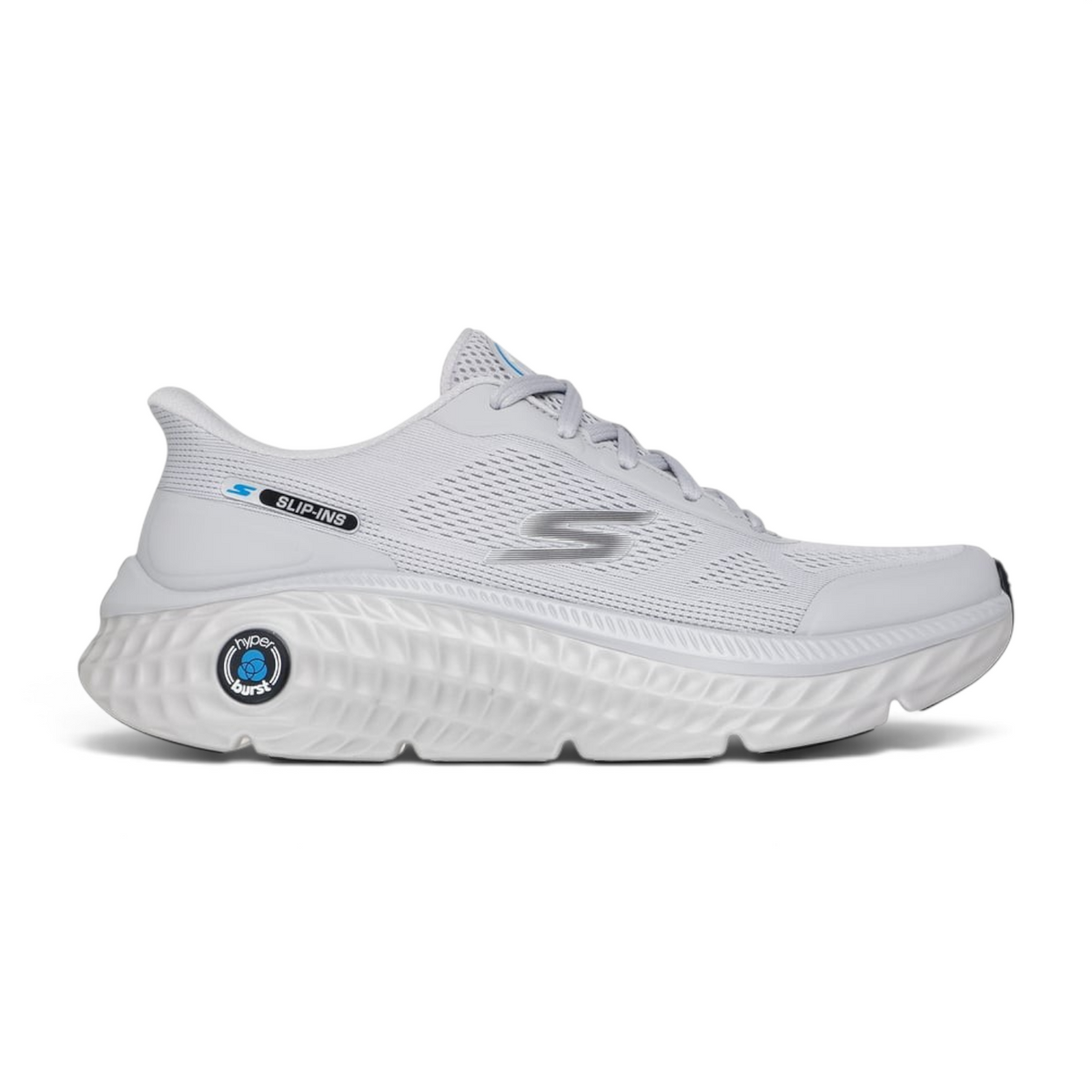FRG Skechers Max Cushioning Hyper Craze 2.0 gray performance running shoe with mesh upper and thick cushioned midsole