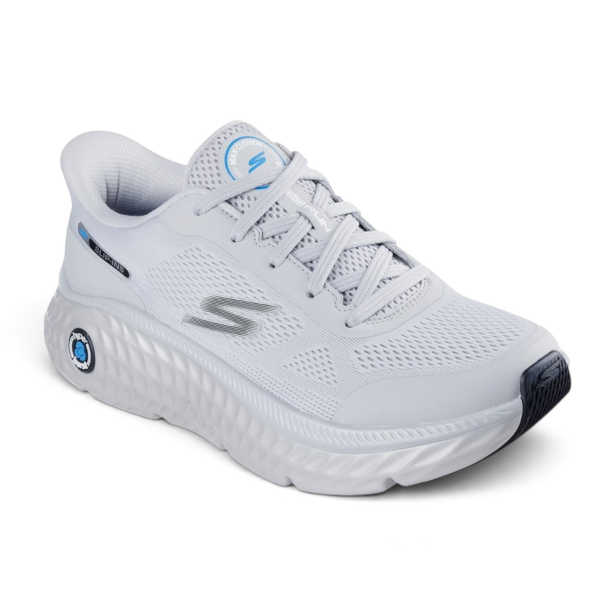 FRG Skechers Max Cushioning Hyper Craze 2.0 gray performance slip-on sneaker with mesh upper and thick cushioned sole